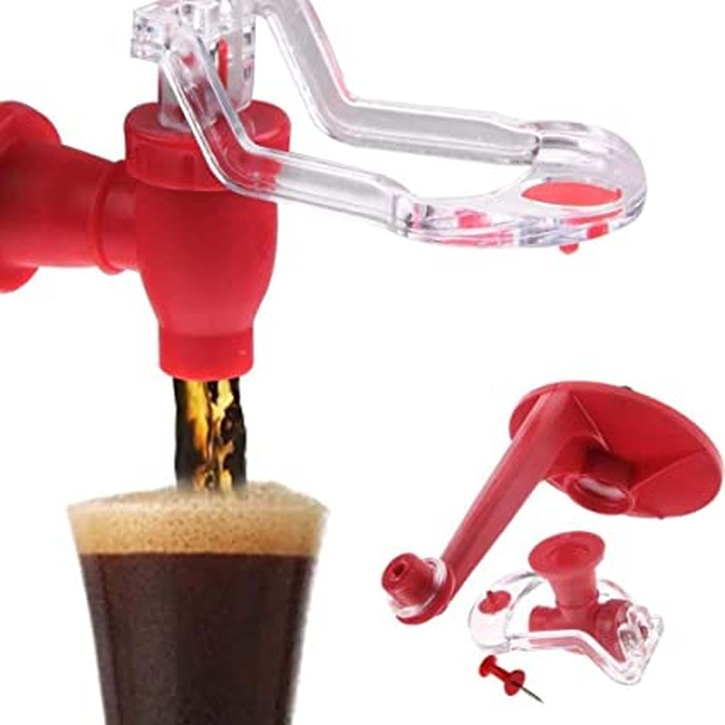 Cold Drink Cola Dispenser Stand with Tap | Bottle Beverage Fountain | Fizz Saver for Home, Parties, and Picnics